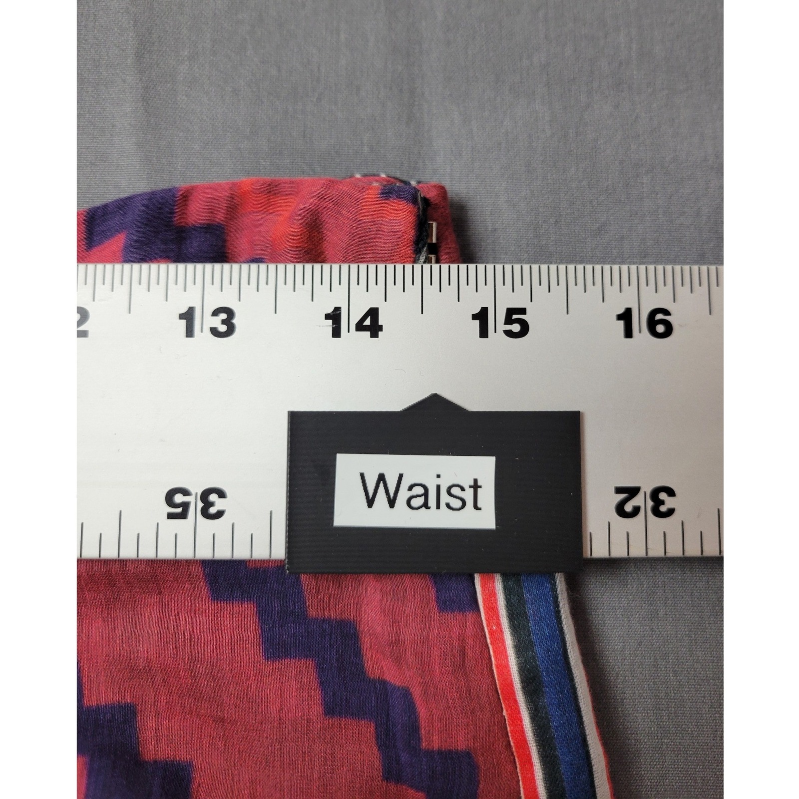 Saaksha & Kinni Red Purple Chevron Wide Leg Pants Side Stripe Size L Nwt — image 7 of 8